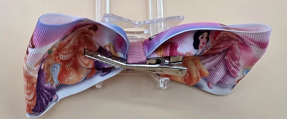 Disney Princess Hair Bow Pink Purple Girls Hair Clip Accessory